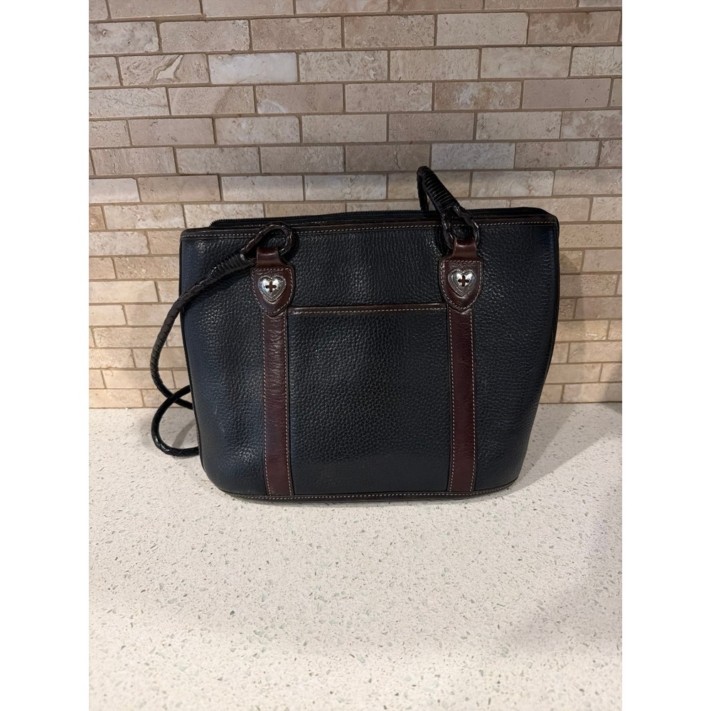 Vintage Brighton Pebbled Leather Purse Brown Trim